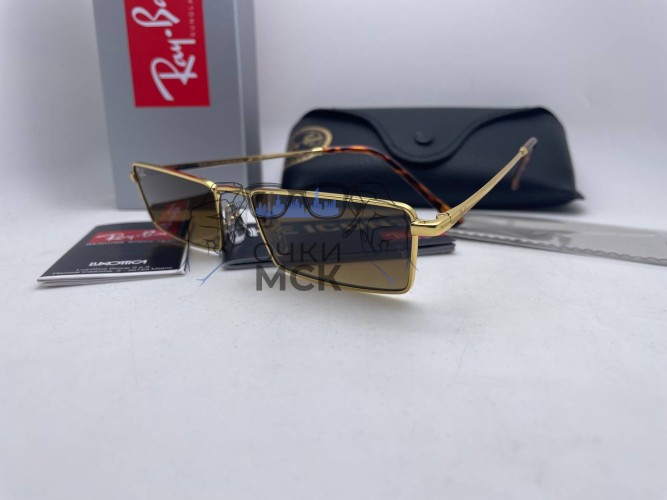 Очки Ray Ban The Icon Low Gold/Brown солнцезащитные мужские оригинал