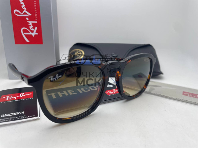 Очки Ray Ban The Icon Leo/Brown Коричневый градиент солнцезащитные унисекс женские мужские оригинал