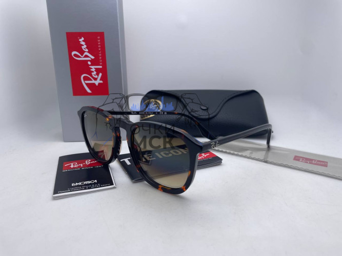 Очки Ray Ban The Icon Leo/Brown Коричневый градиент солнцезащитные унисекс женские мужские оригинал