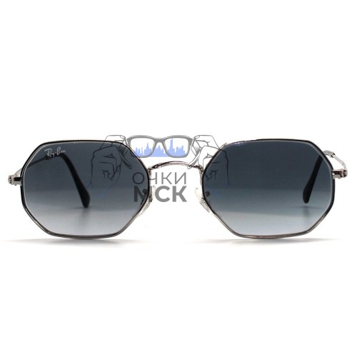 Очки Ray Ban Octagonal Metal RB3556N Серо-голубой градиент солнцезащитные унисекс женские мужские оригинал