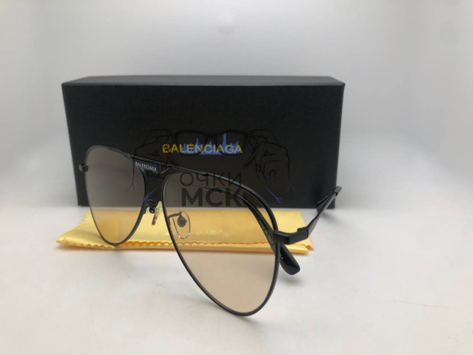 Очки Balenciaga BB02445 Black/Light Светлый градиент солнцезащитные унисекс женские мужские оригинал