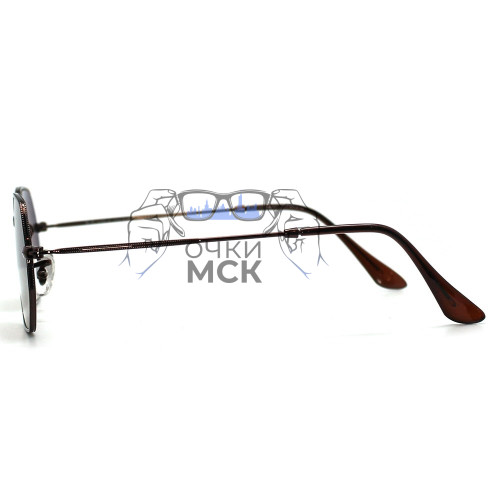 Очки Ray Ban Octagonal Metal RB3556N Коричневый солнцезащитные унисекс женские мужские оригинал