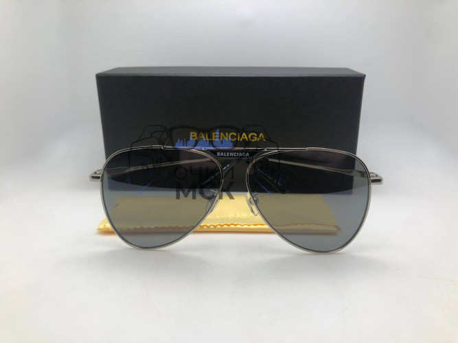 Очки Balenciaga BB02445 Silver Тёмный градиент солнцезащитные унисекс женские мужские оригинал