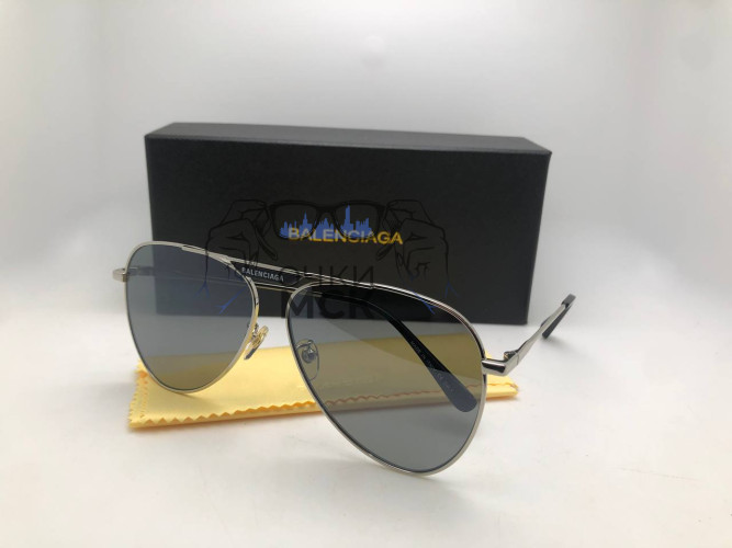 Очки Balenciaga BB02445 Silver Тёмный градиент солнцезащитные унисекс женские мужские оригинал