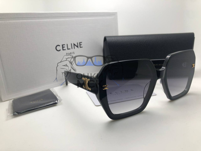 Очки Celine Full Black Тёмно-серый градиент солнцезащитные женские оригинал