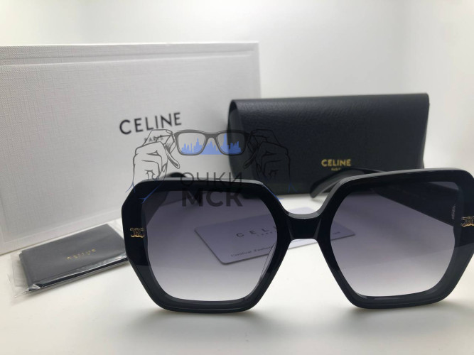 Очки Celine Full Black Тёмно-серый градиент солнцезащитные женские оригинал