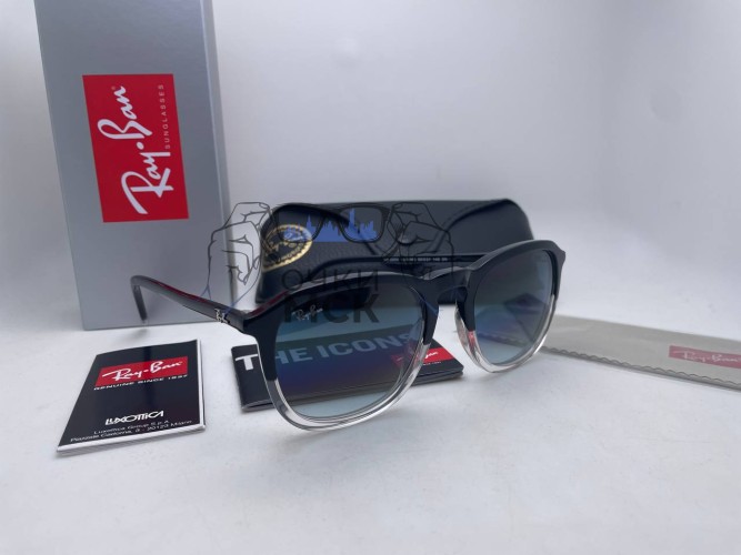 Очки Ray Ban The Icon Black/White/Black Черный градиент солнцезащитные унисекс женские мужские оригинал