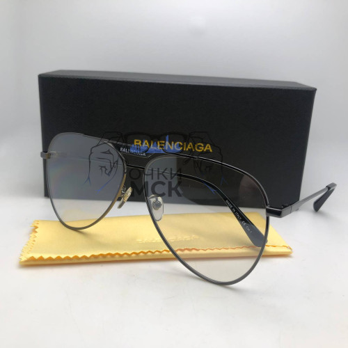 Очки Balenciaga BB02445 Black/Clear Светлый градиент солнцезащитные унисекс женские мужские оригинал