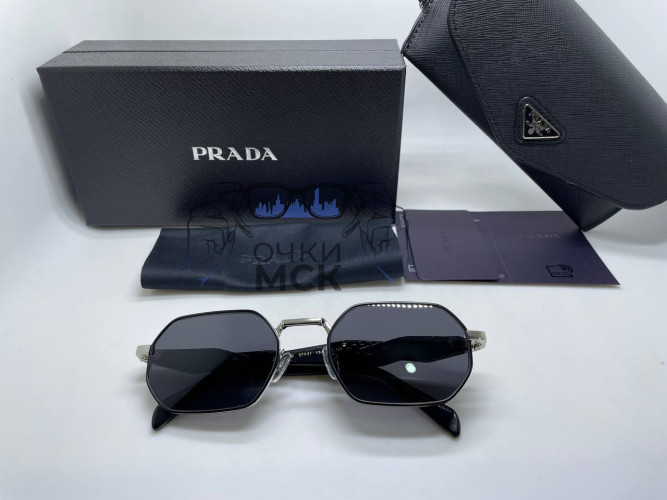 Очки Prada PR180VS Silver/Black солнцезащитные унисекс женские мужские оригинал