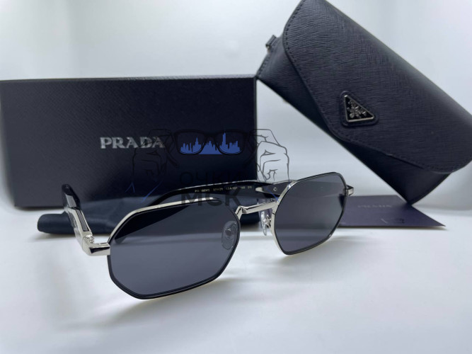 Очки Prada PR180VS Silver/Black солнцезащитные унисекс женские мужские оригинал