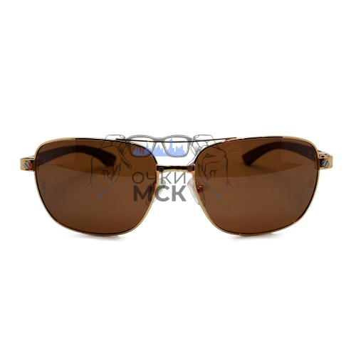 Очки Cartier PARIS EDITION SANTOS-DUMONT Коричневый солнцезащитные мужские оригинал