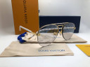 Очки Louis Vuitton Gold/White/Grey Logo солнцезащитные унисекс женские мужские оригинал