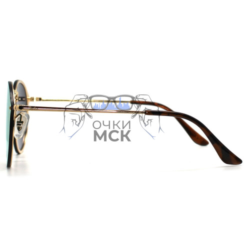 Очки Ray Ban RB3574N Blaze Round Сиреневые зеркальные солнцезащитные унисекс женские мужские оригинал