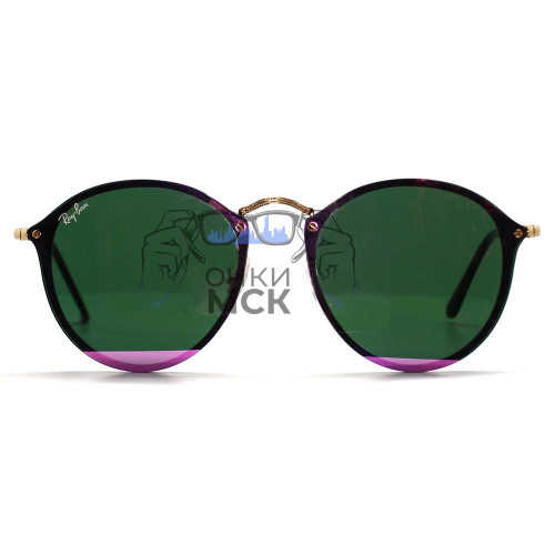 Очки Ray Ban RB3574N Blaze Round Сиреневые зеркальные солнцезащитные унисекс женские мужские оригинал