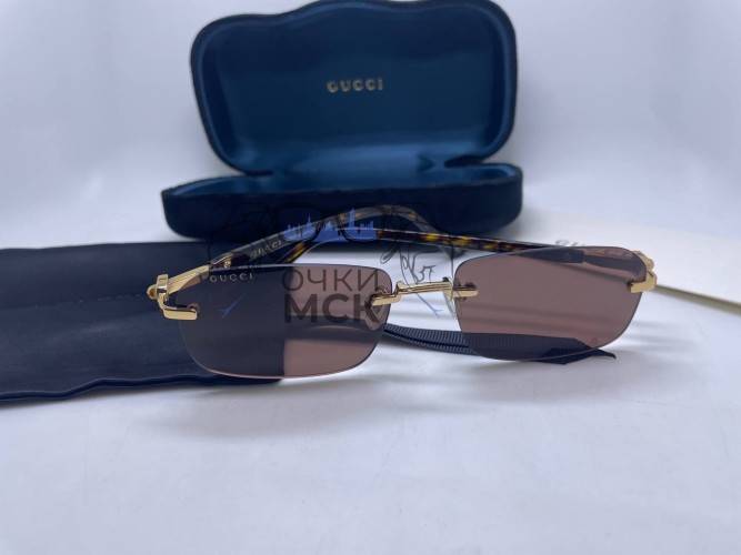 Очки Gucci Gold/Leo/Brown солнцезащитные женские оригинал