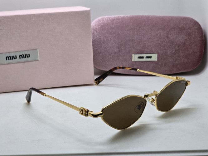 Miu Miu MU 56ZS 5AK09Z Gold/Brown солнцезащитные женские оригинал