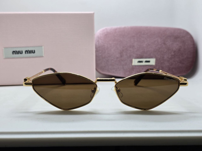 Miu Miu MU 56ZS 5AK09Z Gold/Brown солнцезащитные женские оригинал