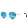 Очки Ray Ban Oval Metal RB3547 Голубые зеркальные солнцезащитные унисекс женские мужские оригинал