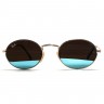 Очки Ray Ban Oval Metal RB3547 Голубые зеркальные солнцезащитные унисекс женские мужские оригинал