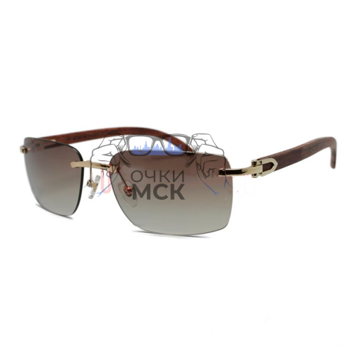 Очки Cartier T8200760 Коричневый градиент солнцезащитные мужские оригинал
