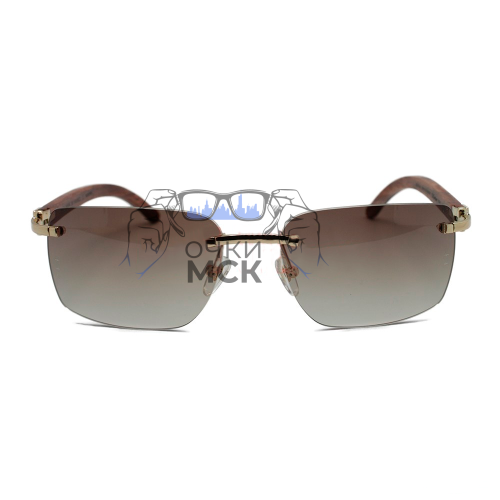 Очки Cartier T8200760 Коричневый градиент солнцезащитные мужские оригинал
