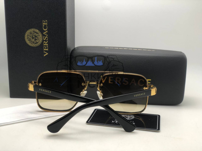 Очки Versace The Rock Коричневый градиент солнцезащитные унисекс женские мужские оригинал