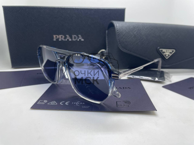 Очки Prada Avia Blue/Clear солнцезащитные унисекс женские мужские оригинал