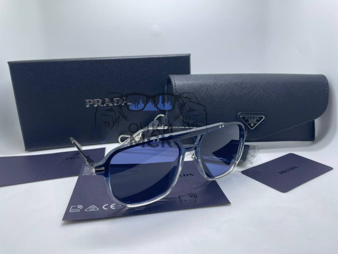 Очки Prada Avia Blue/Clear солнцезащитные унисекс женские мужские оригинал