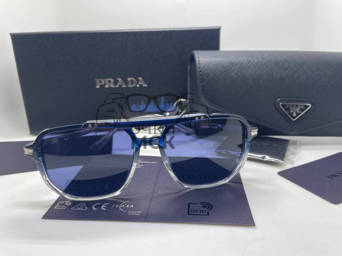 Очки Prada Avia Blue/Clear солнцезащитные унисекс женские мужские оригинал