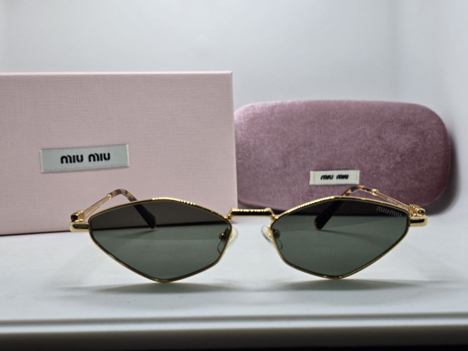Miu Miu MU 56ZS 5AK09Z Gold/Dark Green солнцезащитные женские оригинал