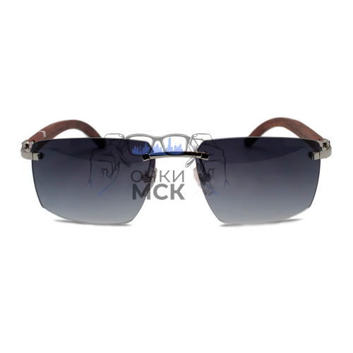 Очки Cartier T8200760 синий зеркальный градиент солнцезащитные мужские оригинал