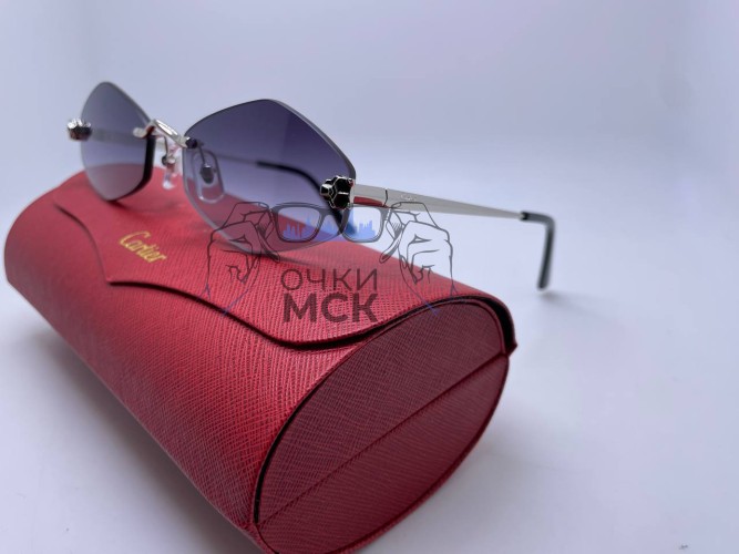 Очки Cartier Hexa Silver/Grey Серый градиент солнцезащитные женские оригинал
