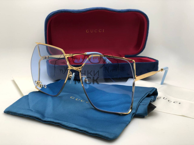 Очки Gucci GG Gold/Blue солнцезащитные женские оригинал
