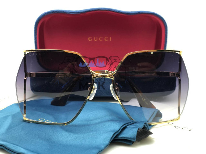 Очки Gucci GG Gold/Black Тёмный градиент солнцезащитные женские оригинал