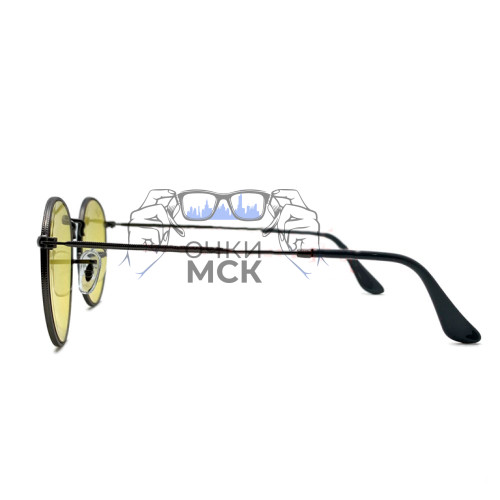 Очки Ray Ban ROUND MTAL RB 3447 Желтые солнцезащитные унисекс женские мужские оригинал
