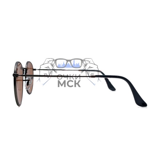 Очки Ray Ban ROUND MTAL RB 3447 Коричневые солнцезащитные унисекс женские мужские оригинал
