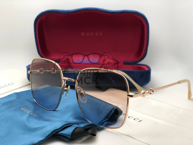 Очки Gucci Retro Gold/Brown солнцезащитные женские оригинал