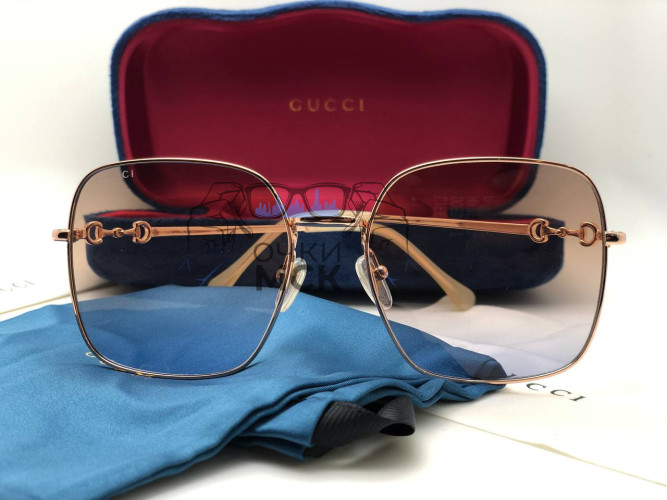 Очки Gucci Retro Gold/Brown солнцезащитные женские оригинал