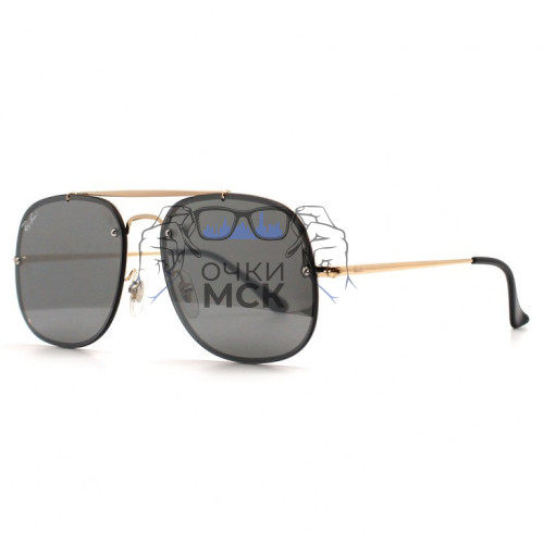 Очки Ray Ban Blaze The General RB3583 Серый зеркальный солнцезащитные унисекс женские мужские оригинал