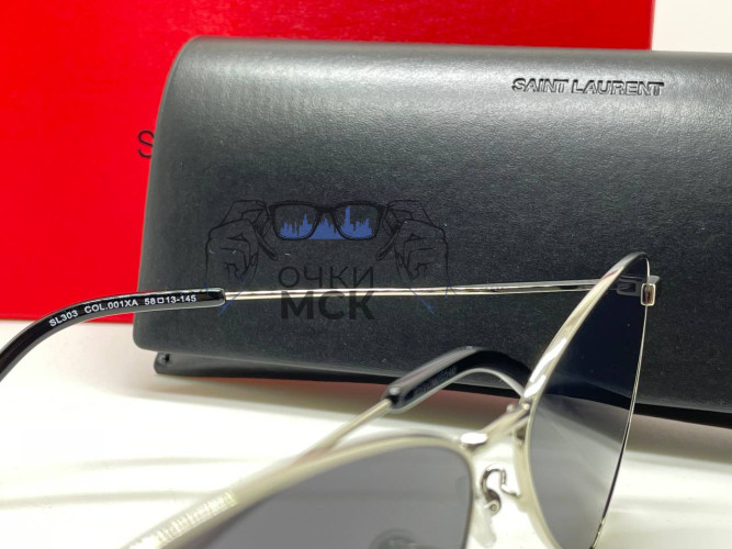 Очки Saint Laurent SL 303 Silver/Black солнцезащитные женские оригинал