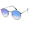 Очки Ray Ban Round Metal RB3447 Сине-фиолетовый зеркальный хамелеон солнцезащитные унисекс женские мужские оригинал
