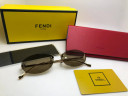 Очки Fendi 4-11 Gold/Dark Grey солнцезащитные унисекс женские мужские оригинал