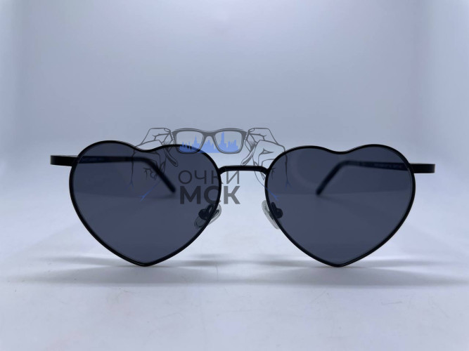 Очки Saint Laurent Heart Black/Black солнцезащитные женские оригинал