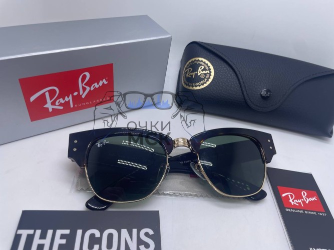 Очки Ray Ban Clubmaster Black/Green солнцезащитные унисекс женские мужские оригинал