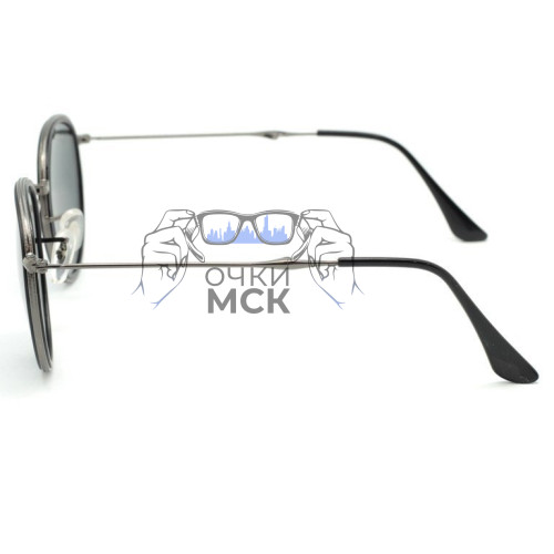 Очки Ray Ban Round Metal Folding RB3517 Тёмно-зеленые солнцезащитные унисекс женские мужские оригинал