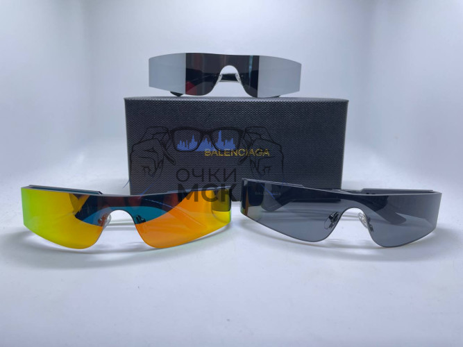 Очки Balenciaga Black Mirror Черный градиент солнцезащитные унисекс женские мужские оригинал