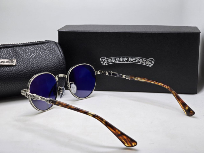 Очки Chrome Hearts Hebe Brown/Silver/Grey солнцезащитные унисекс женские мужские оригинал