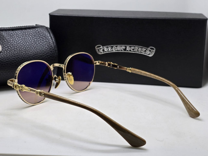 Очки Chrome Hearts Hebe Gold/Brown солнцезащитные унисекс женские мужские оригинал