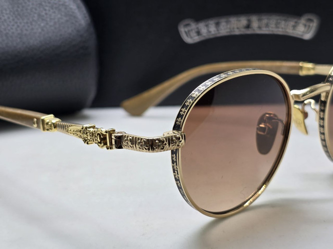 Очки Chrome Hearts Hebe Gold/Brown солнцезащитные унисекс женские мужские оригинал