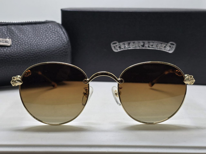 Очки Chrome Hearts DK CH8073 Gold/Brown солнцезащитные унисекс женские мужские оригинал